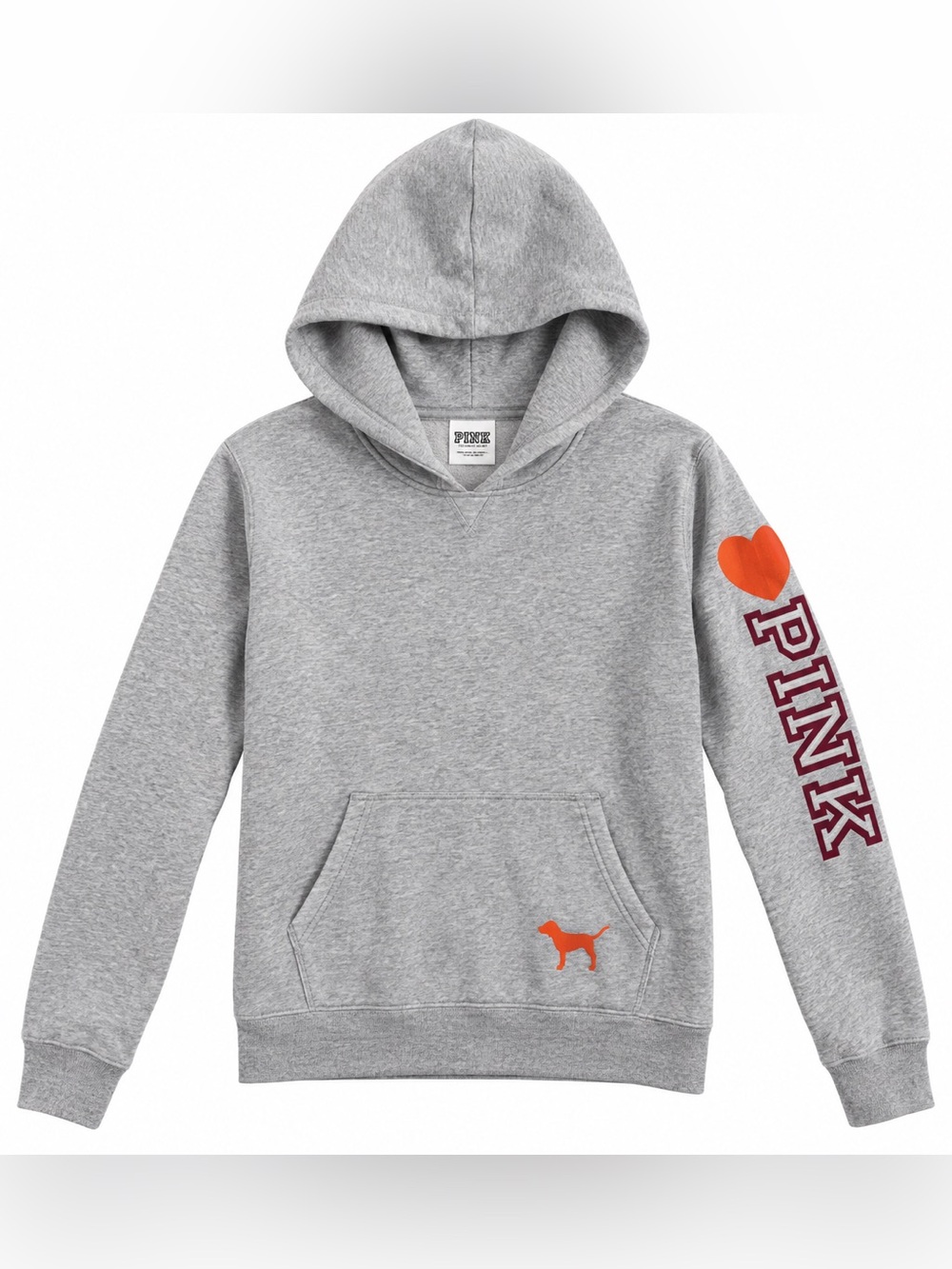 PINK Victoria's Secret collegiate VT Virginia Tech love Gray Hoodie